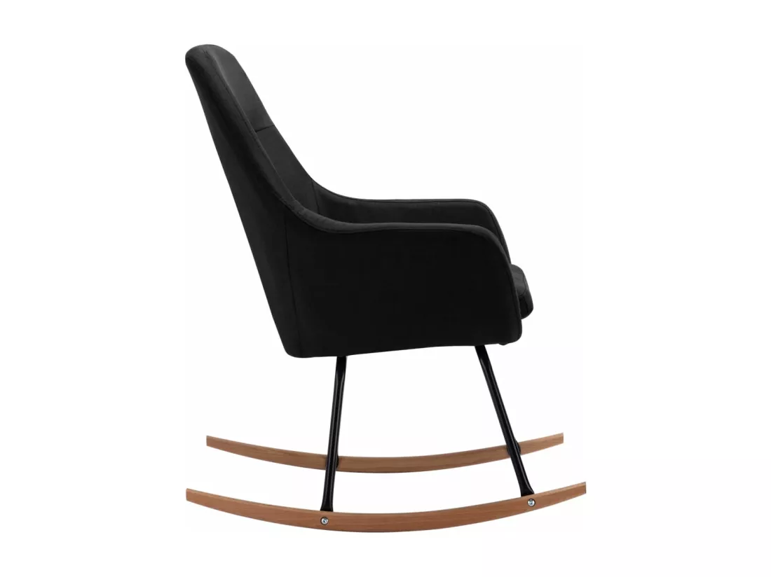 Chaise à bascule Noir Tissu