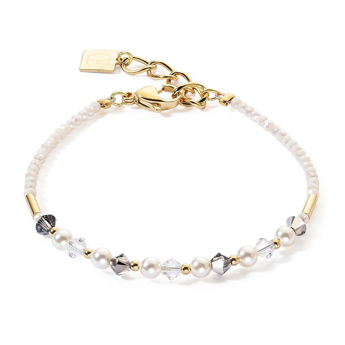 Bracelet Coeur de lion Princess Pearls gris-cristal