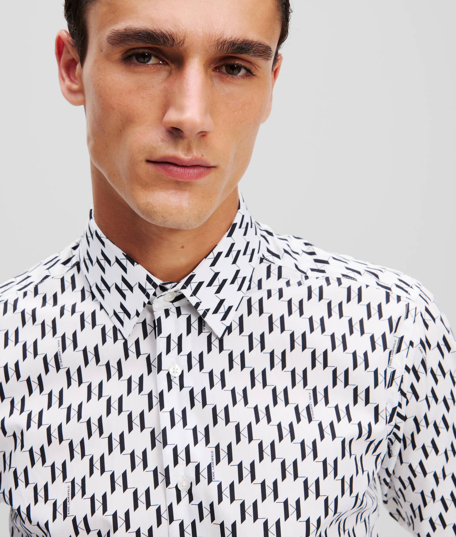 CHEMISE KL MONOGRAM - Blanc/Noir