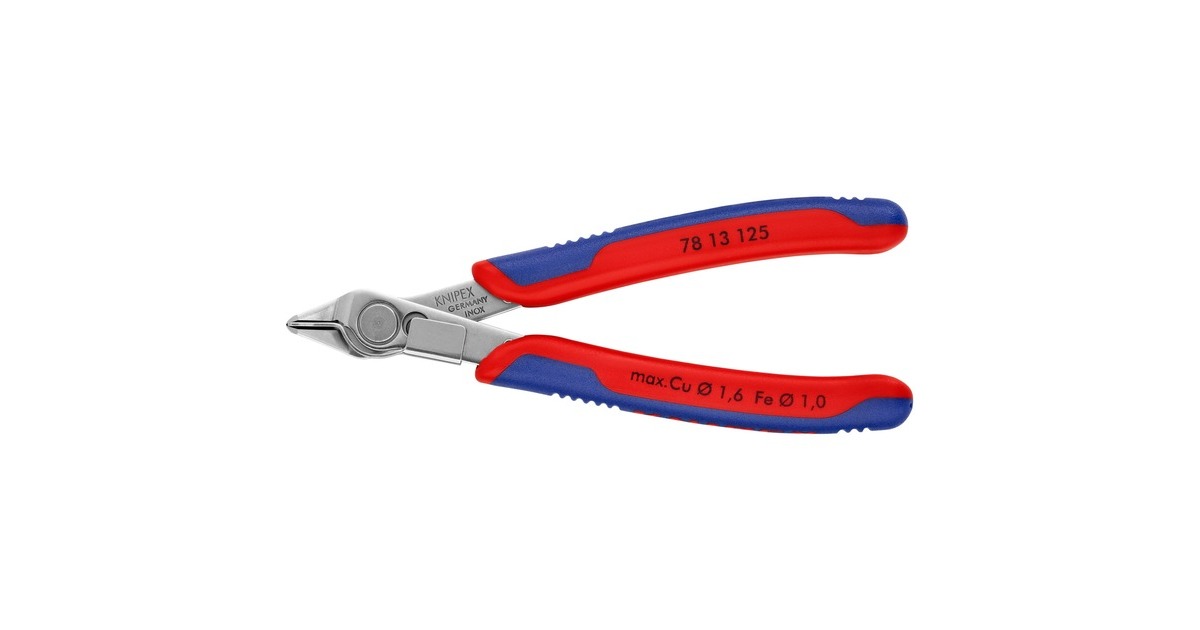 KNIPEXElectronic Super Knips 78 13 125 elektronica-tang  (Rood/blauw)