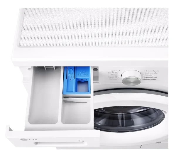 LG F4X1008NWH - Vaskemaskine - Wi-Fi - bredde: 60 cm - dybde: 59 cm - højde: 85 cm - frontbetjening - 8 kg - 1400 rpm - essens hvid