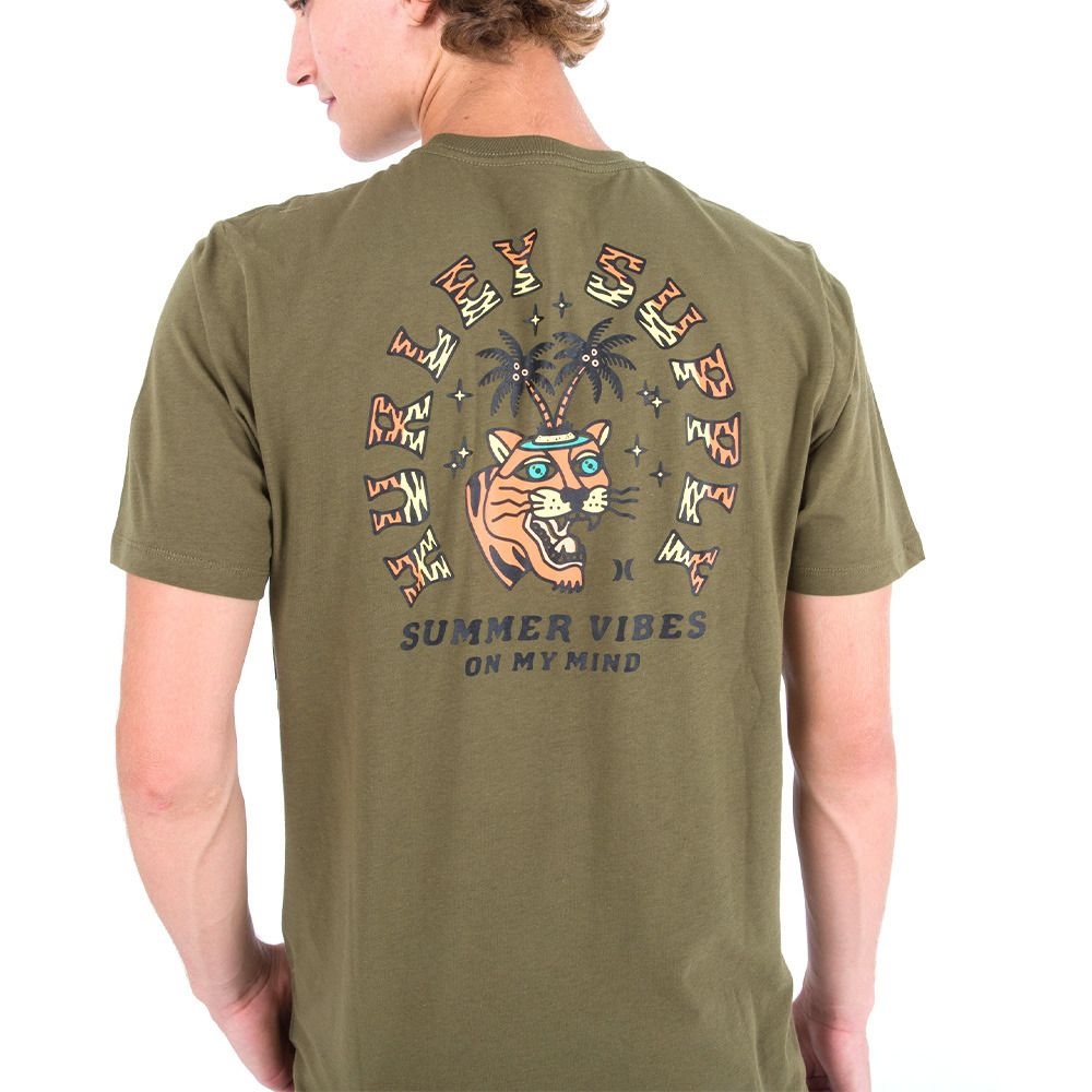 Hurley EVD SUMMER VIBES - Tee-shirt Homme olive
