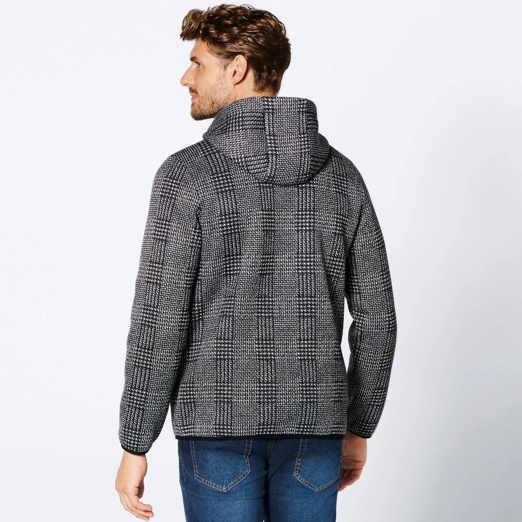 Herren-Fleecejacke mit Kapuze