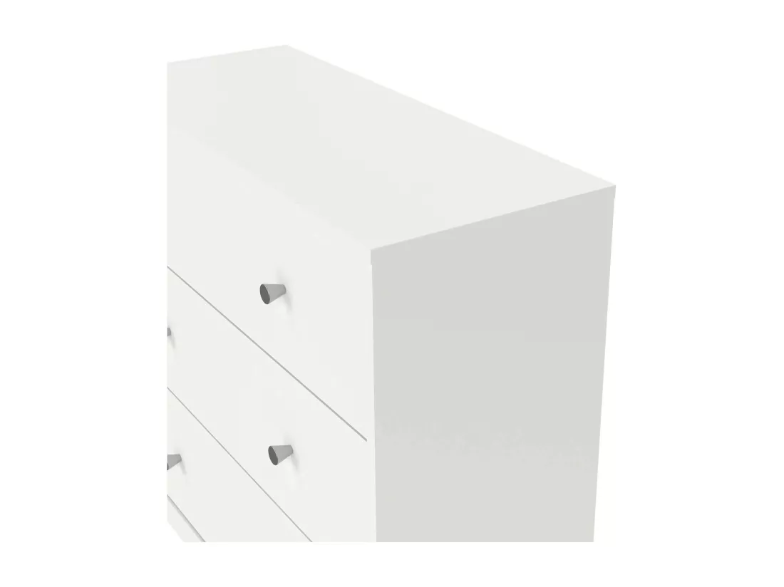 Commode Alert, Commode polyvalente, Commode de chambre, Meuble avec tiroirs, 72x30 h68 cm, Blanc
