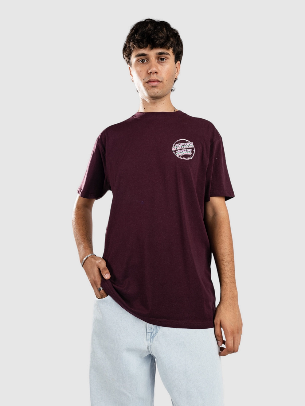 Santa Cruz Chrome Space Dot T-Shirt blackcurrant
