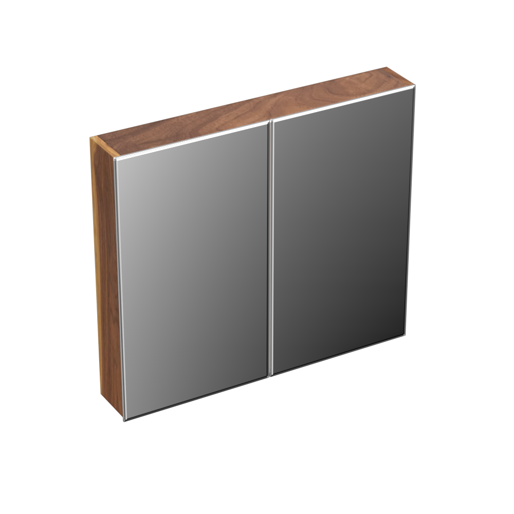 Forzalaqua Uni spiegelkast 80x70cm met 2 deuren pure walnut