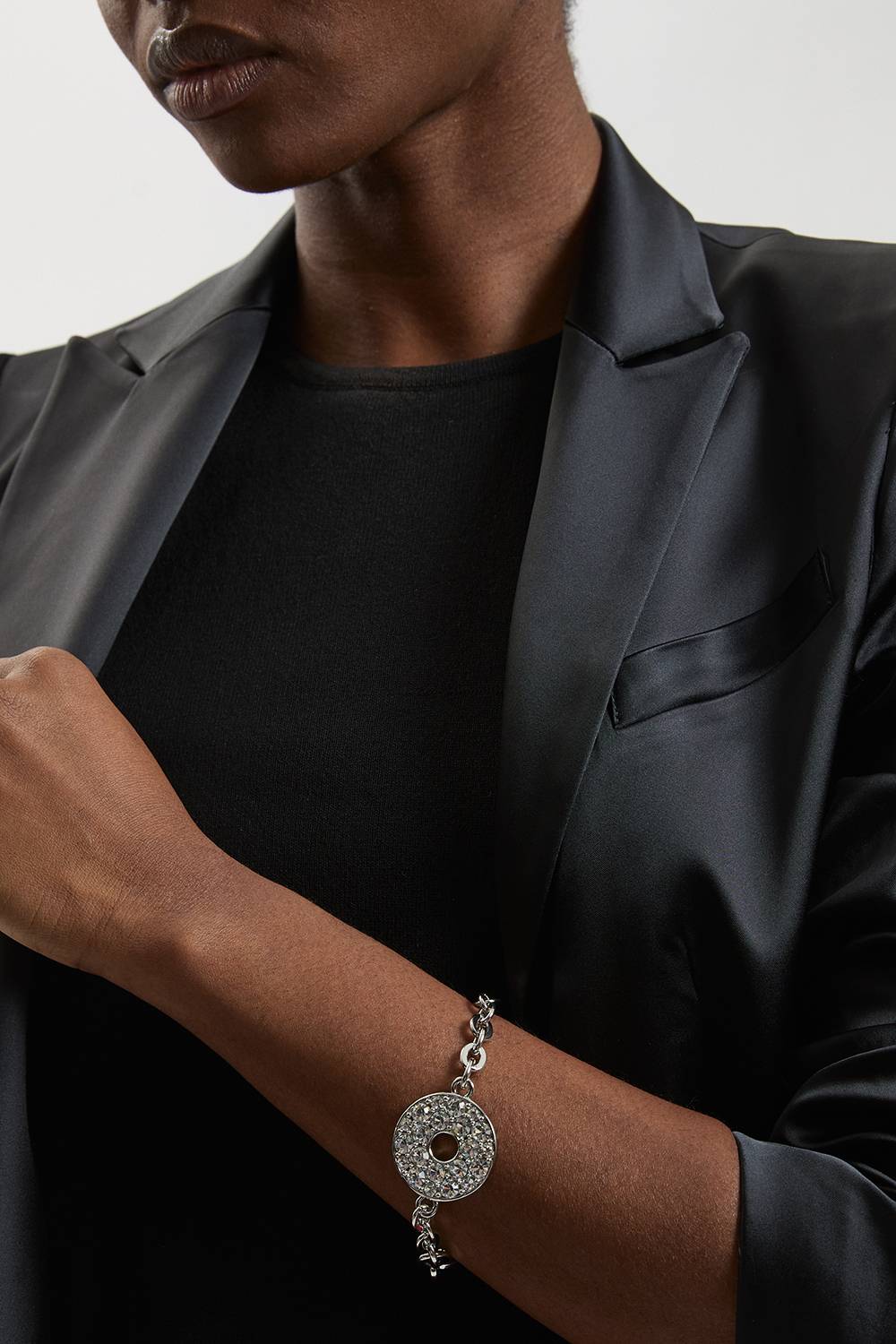 KarenMillen Bracelet Chaîne À Anneau Cristal
