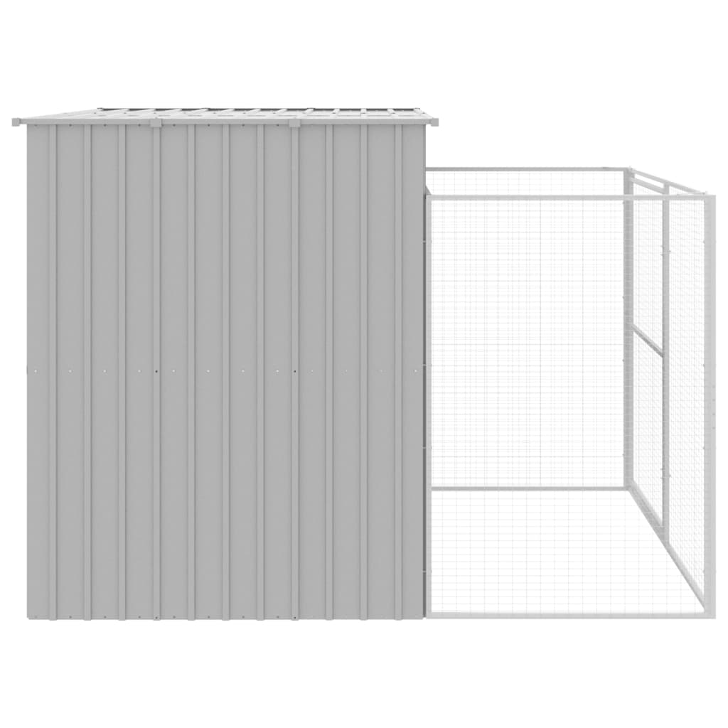 Canil vidaXL, aço galvanizado, cinza claro, 214 x 1069 x 181 cm