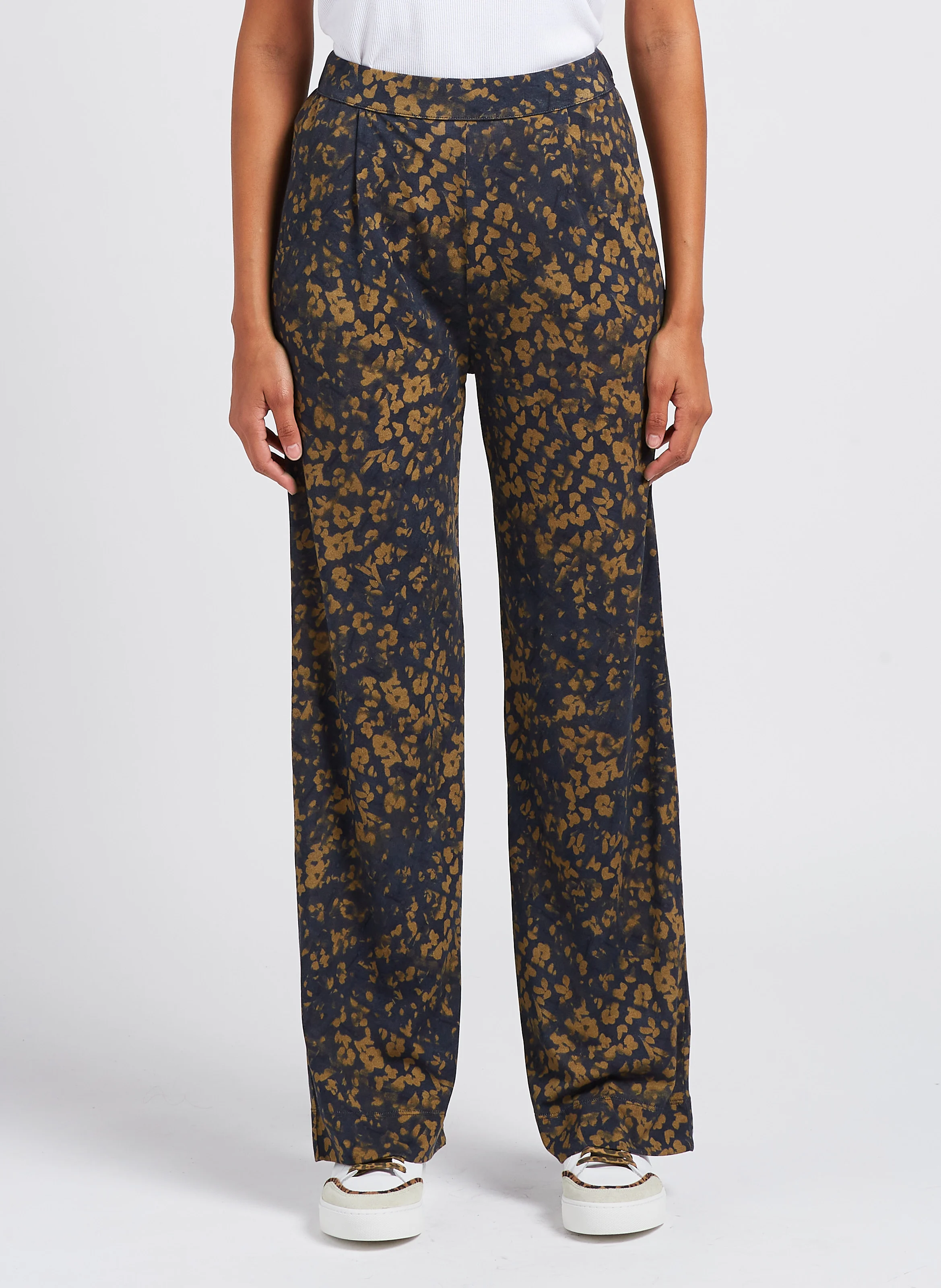 Pantalon droit imprimé| Bleu