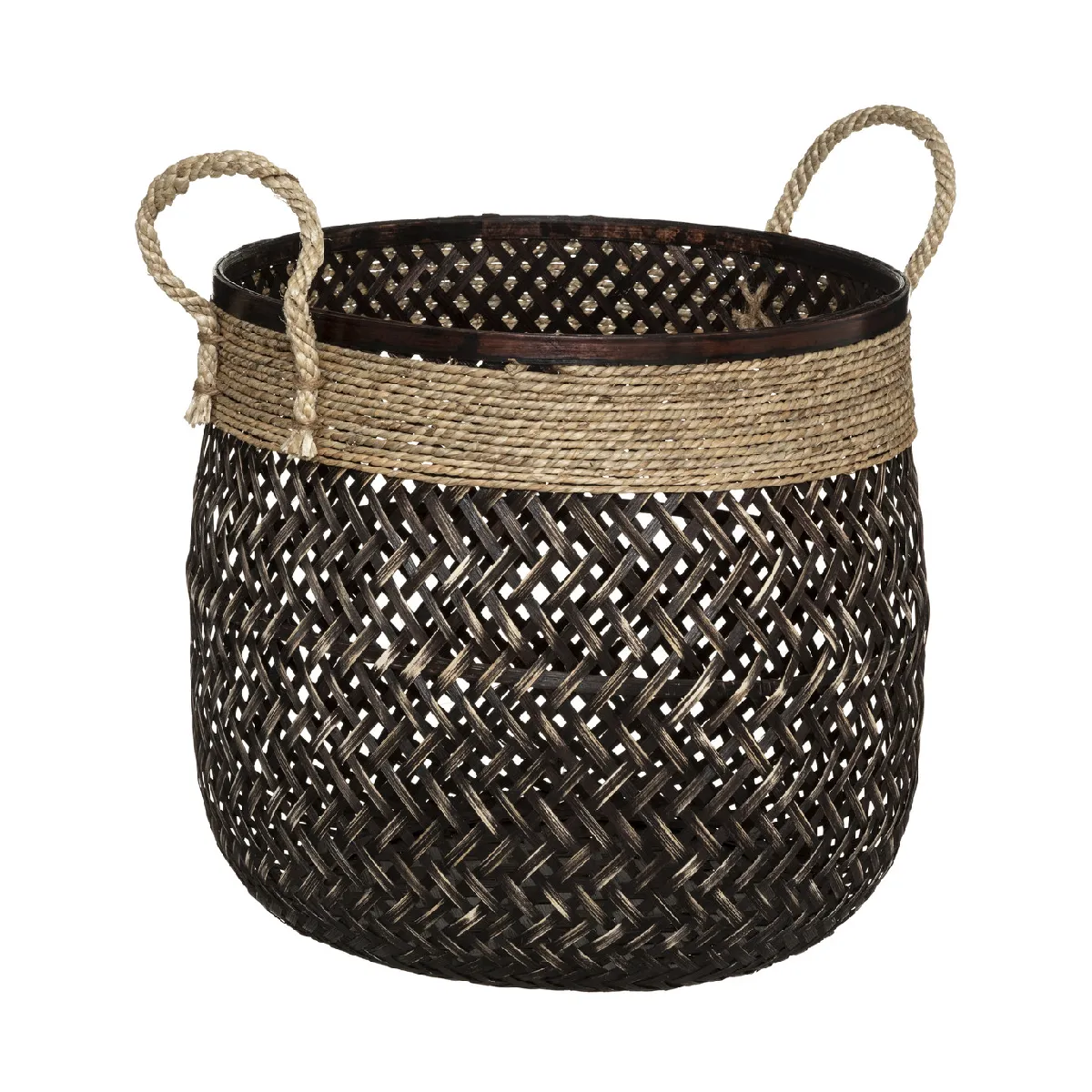 Atmosphera, Createur D'Interieur Atmosphera Paniers bambou corde - Lot de 3 - Marron
