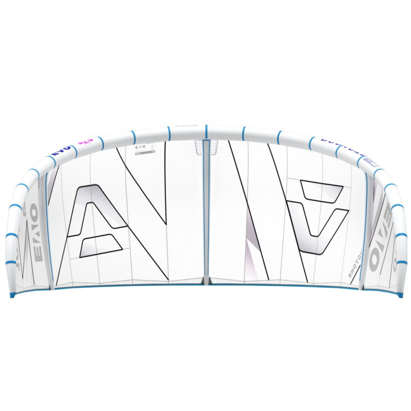 Aile de kitesurf duotone evo sls concept blue undyed blanc 2025