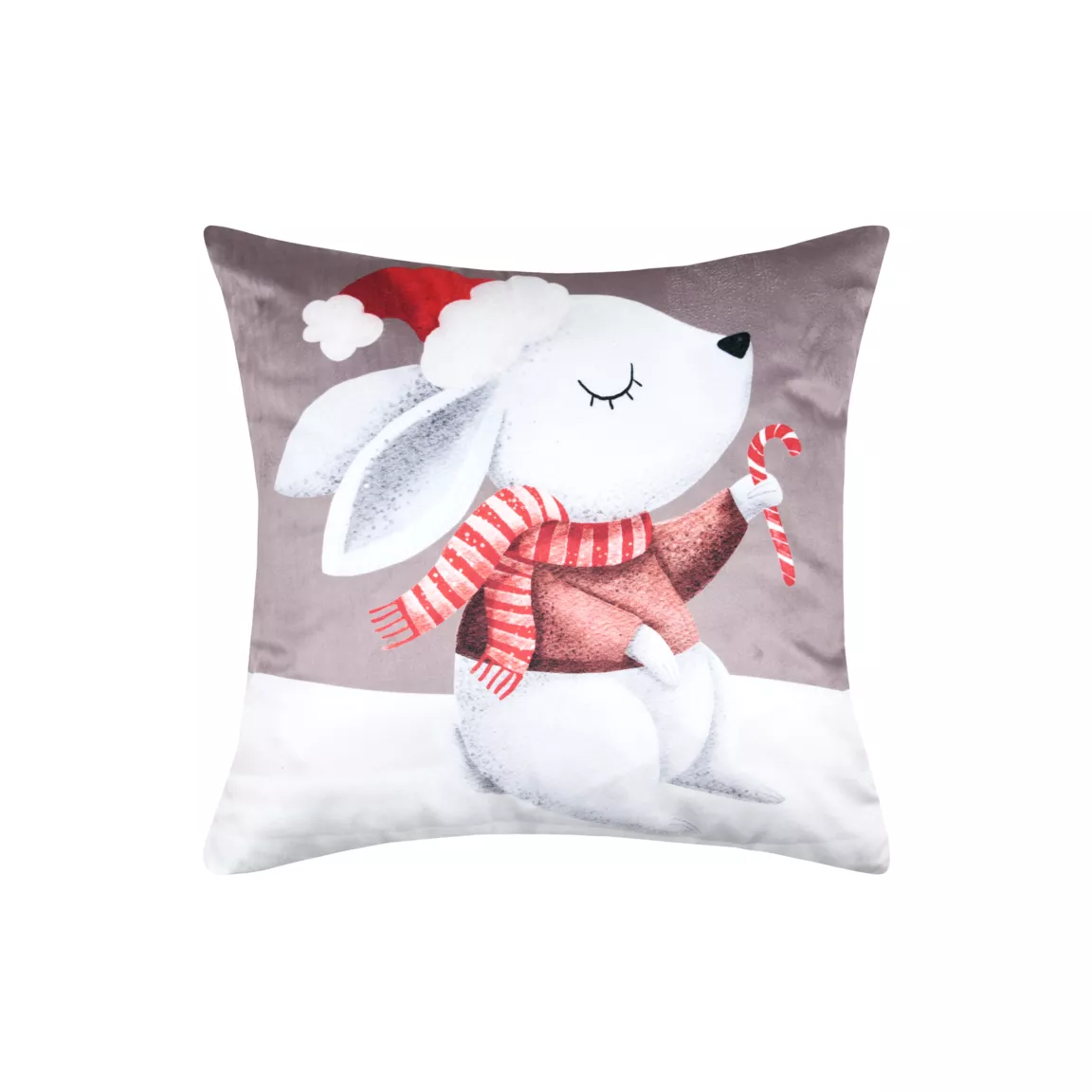Coussin de Noël carré velours (40 x 40 cm) Lucien Taupe