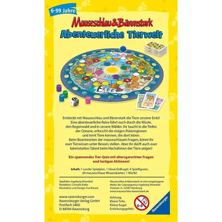 Ravensburger Mauseschlau & Bärenstark, Wissen & Lachen - Abenteuerliche Tierwelt