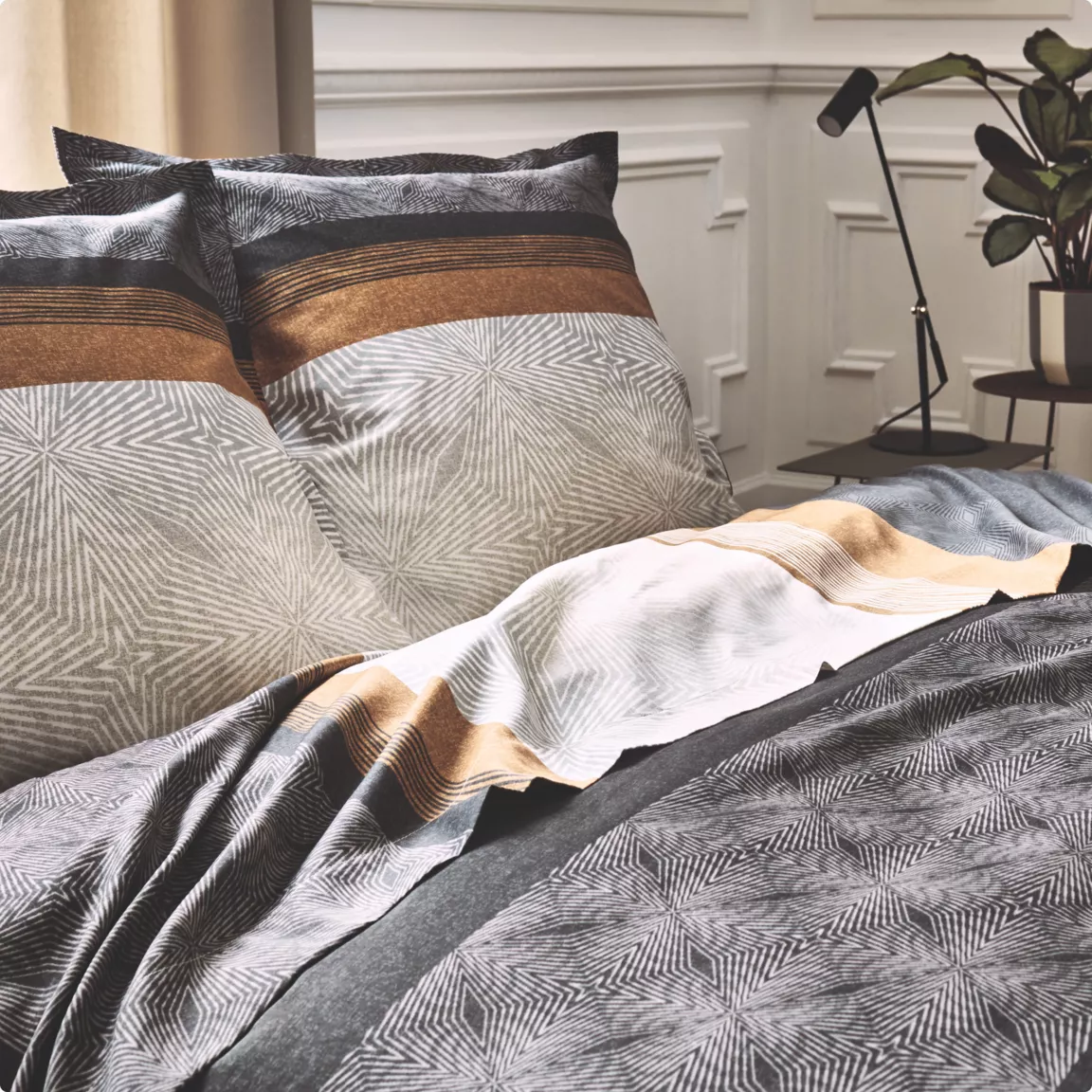 Housse de couette satin de coton (280 x 240 cm) Tiago Noire