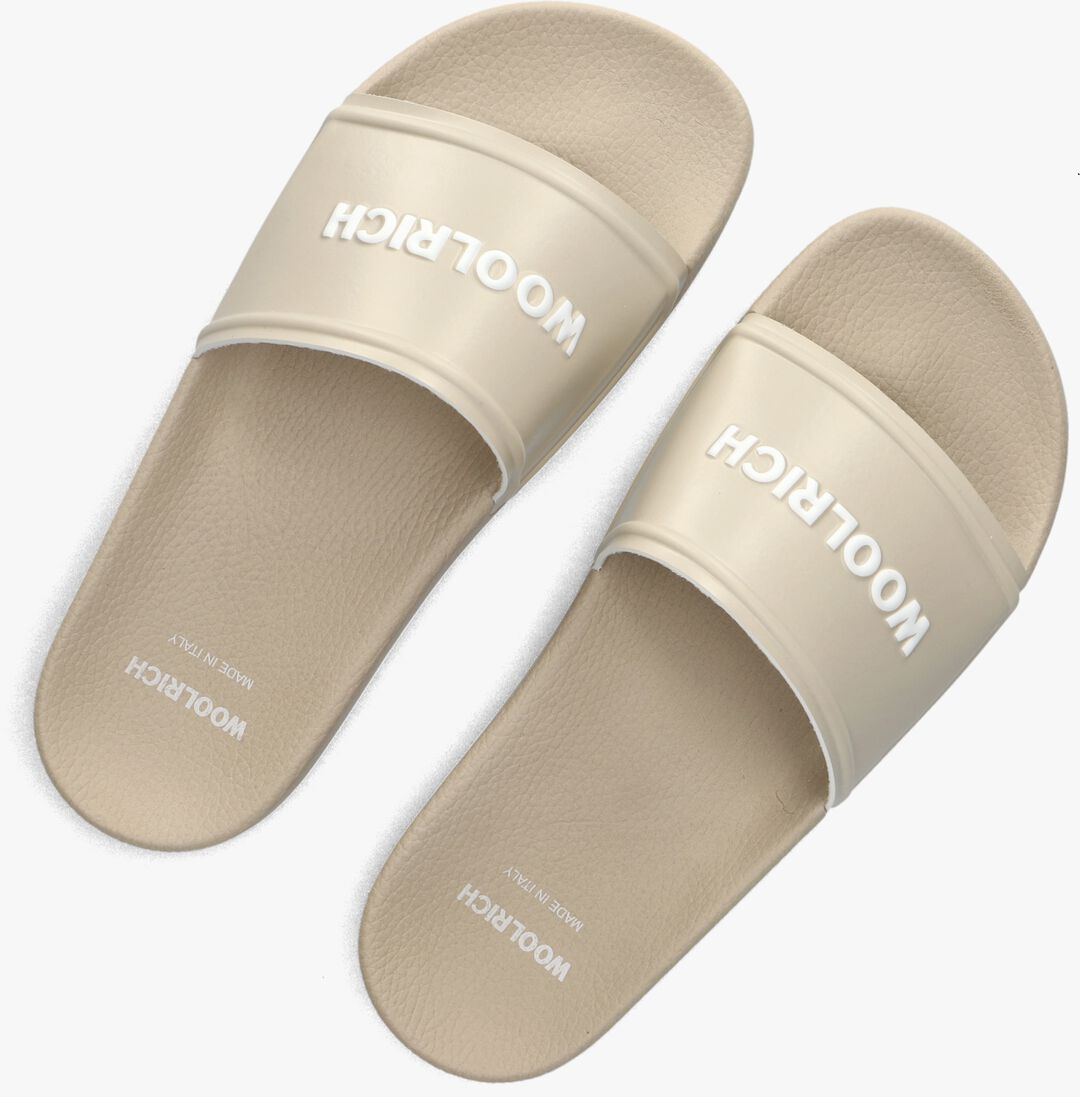 beige woolrich badslippers slide sandal dames