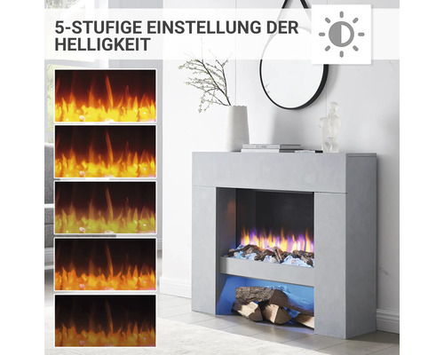 Elektrische haard Balderia Naran grijs 2000 watt incl. afstandsbediening
