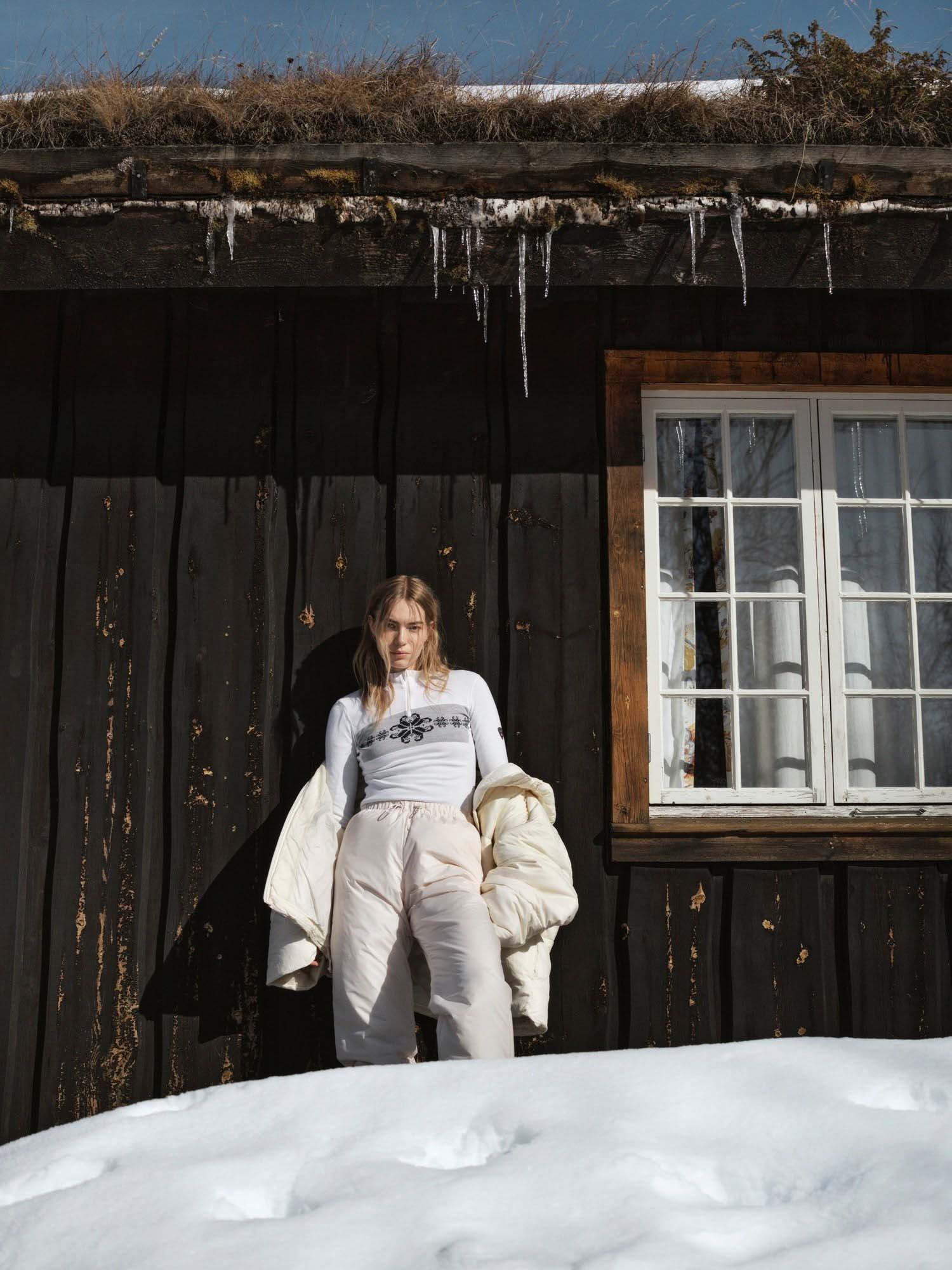 Falkeberg Baselayer Half Zip Dame Offwhite/Navy