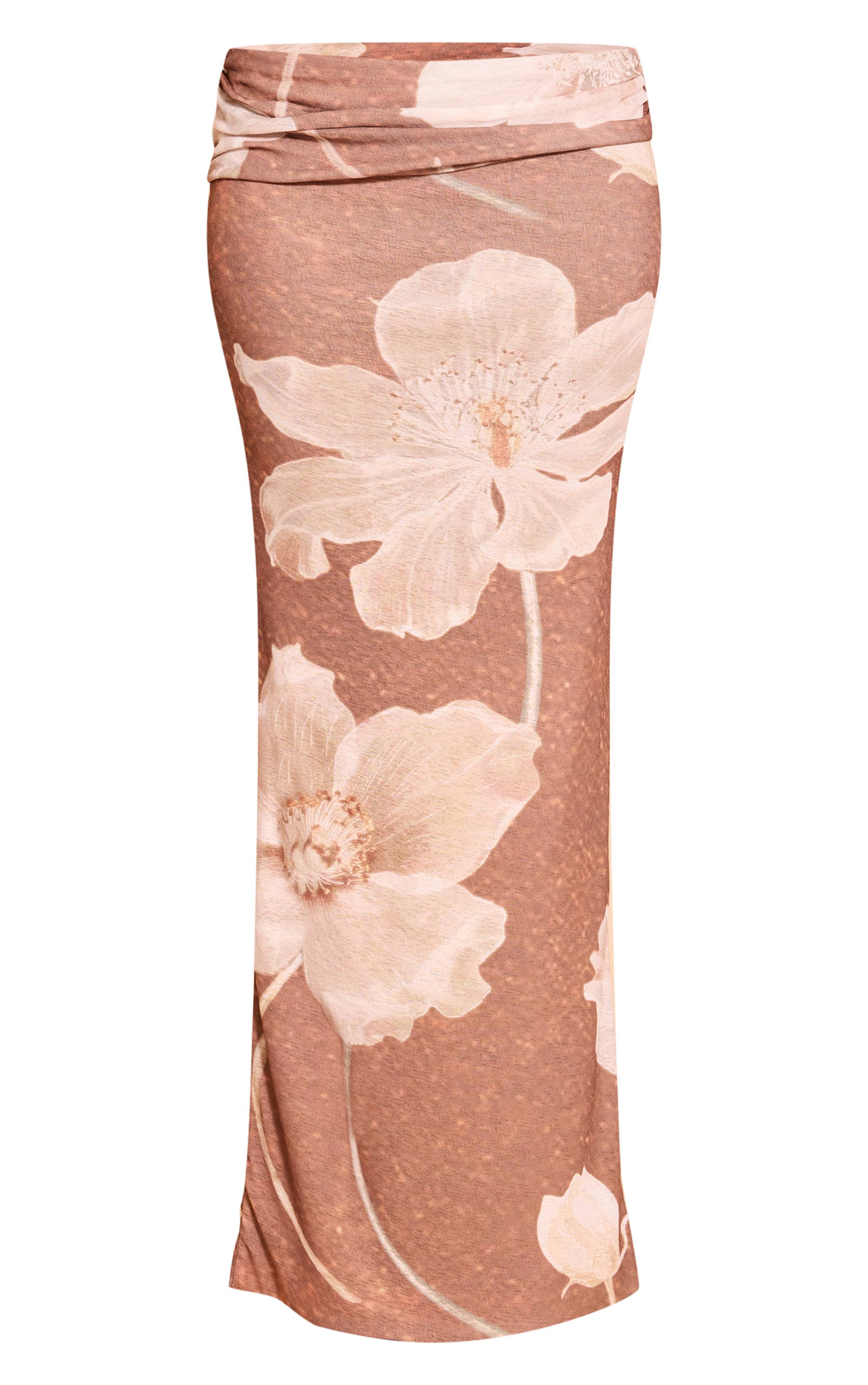 Gris Pierre Jupe Longue Taille Basse En Tissu Pelure D'oignon
