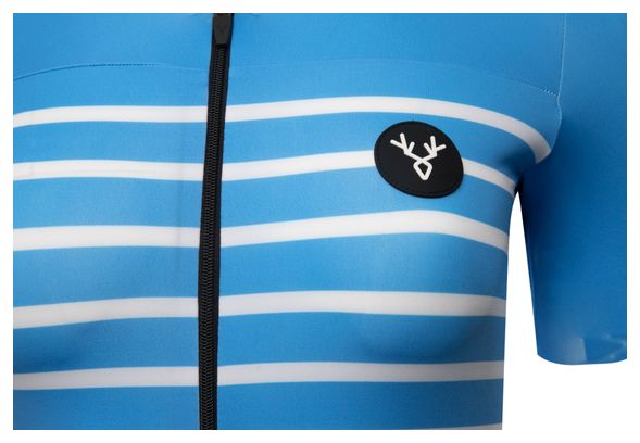 Maillot Manches Courtes Femme LeBram Ventoux Bleu Azur Coupe Ajustée