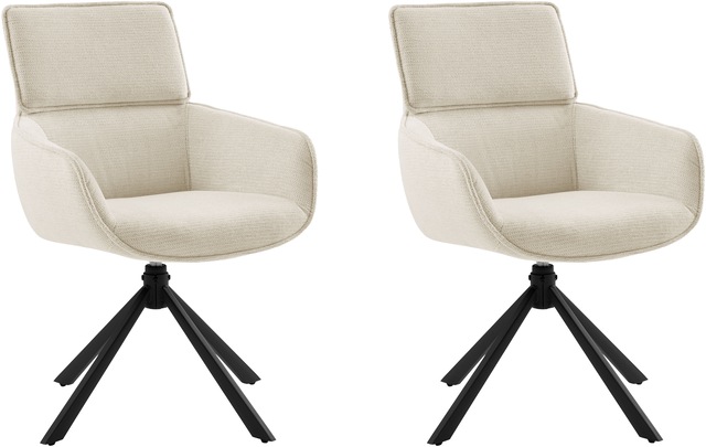 GOODproduct Essgruppe »Cusey, besteht aus einem Esstisch und vier Stühlen« Set, Stühle drehbar, Esstisch 160 cm, 4 cm starke Tischplatte, 5 Stk. tlg. kratzfester Tisch in Holzoptik, drehbare Stühlen, atmungsaktivem Stoff