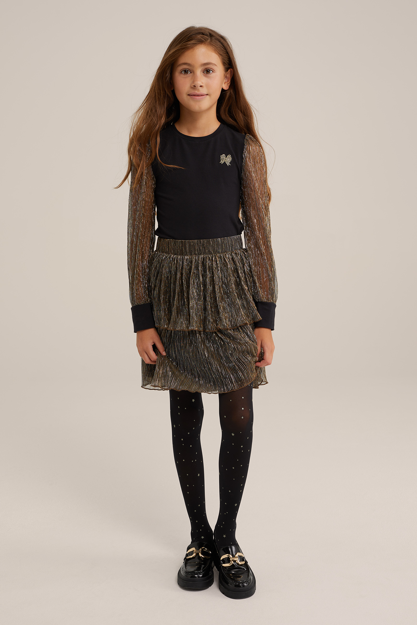 Meisjes rok met dessin WE Fashion Goud