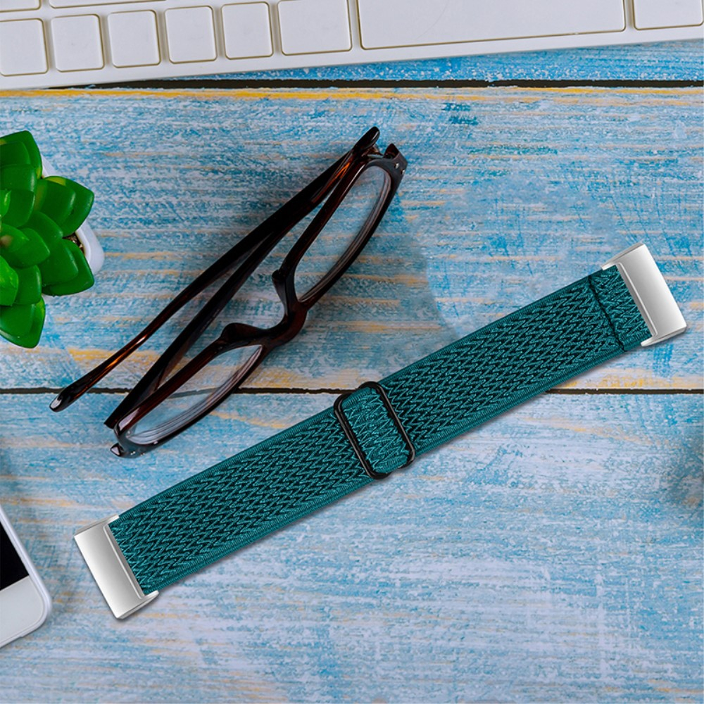 Fitbit Charge 4 / 3 Elastisches Nylon Gummi Armband (Gelenkumfang: 165-245mm) - Petrol