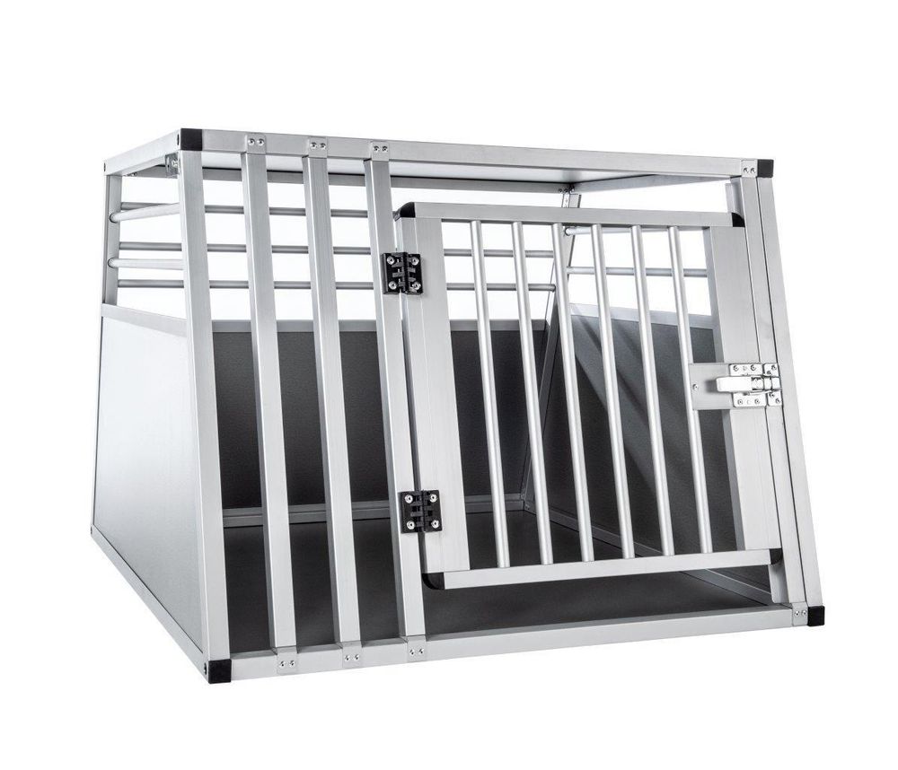 KAHU® Aluminium Hundetransportbox • 82x80x60cm • Transportbox fürs Auto • Hunde-Box