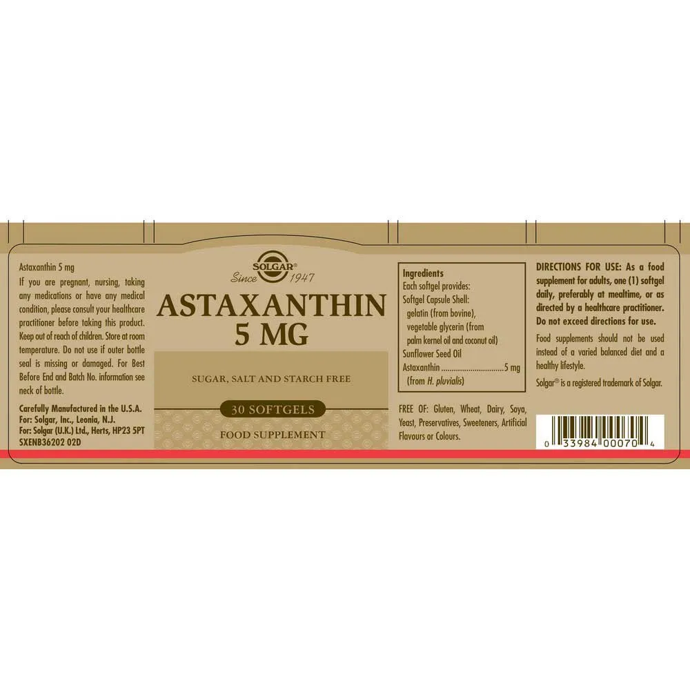 Solgar Astaxanthin Complex 5 mg 30 unidades