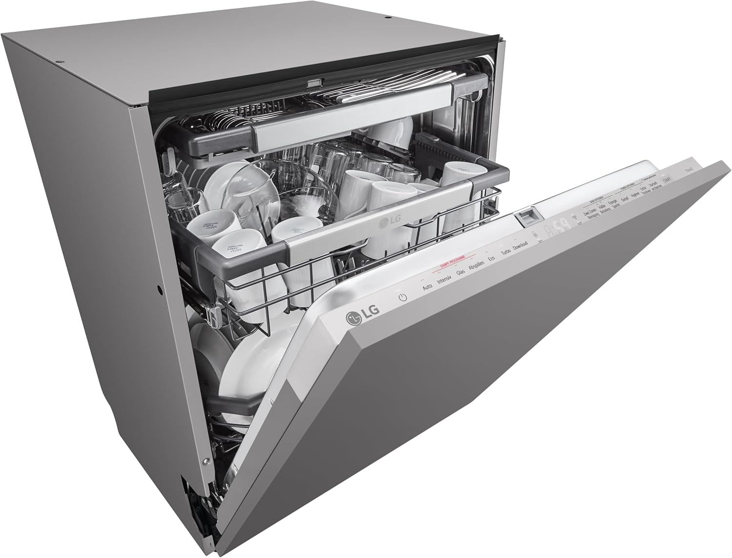 LG DB476TXS Geschirrspüler, 43 dB, Energieklasse A, Dampf, ThinQ, Silber