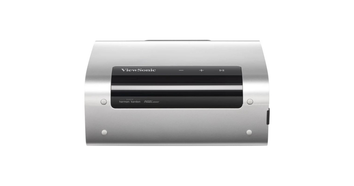 ViewSonicM10E Draagbare RGB Laser Slimme Projector met Harman Kardon Speaker​  (Zwart/zilver, 2200 ANSI Lumen)