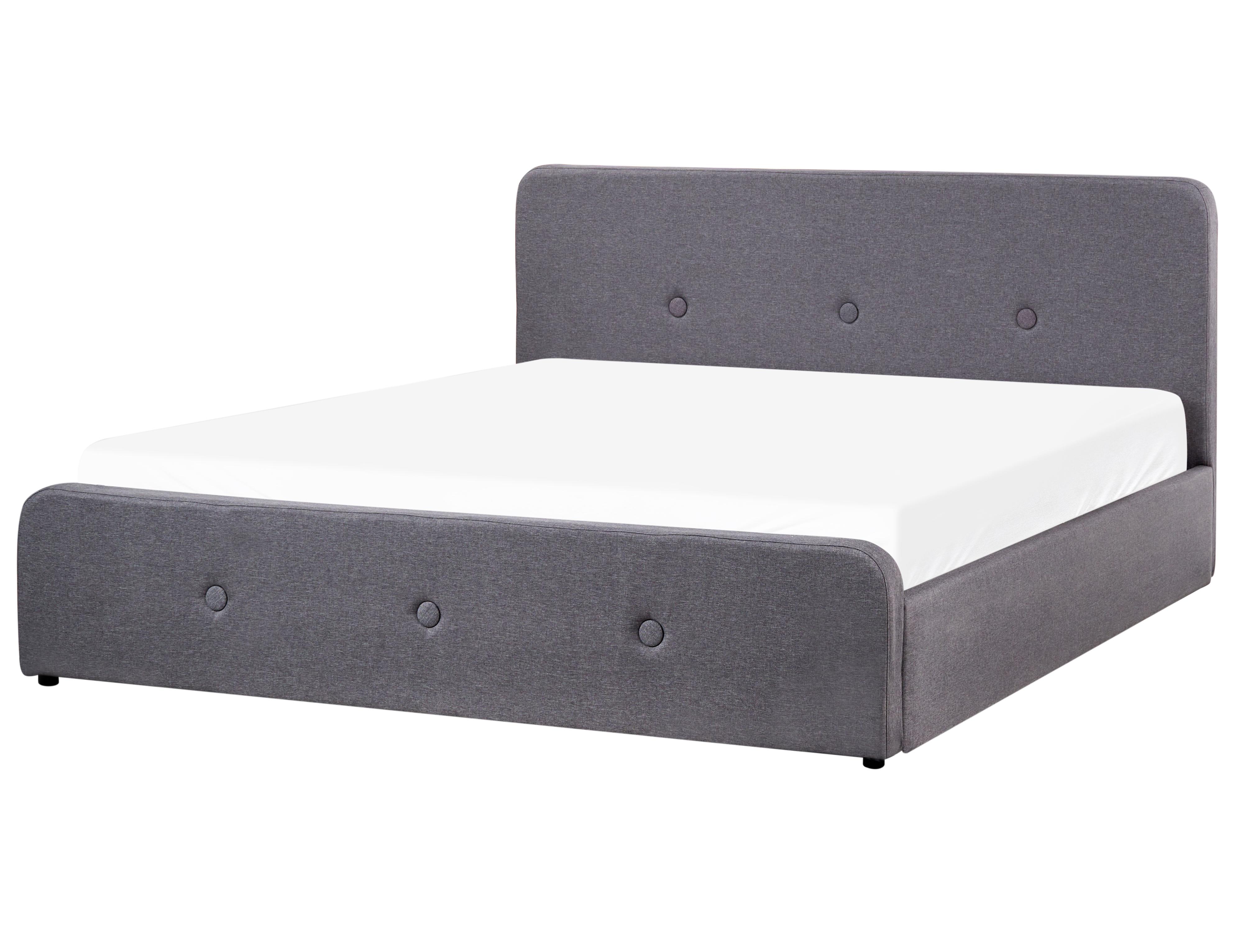 Bed met opbergruimte Stof RENNES 180 x 200 cm Donkergrijs