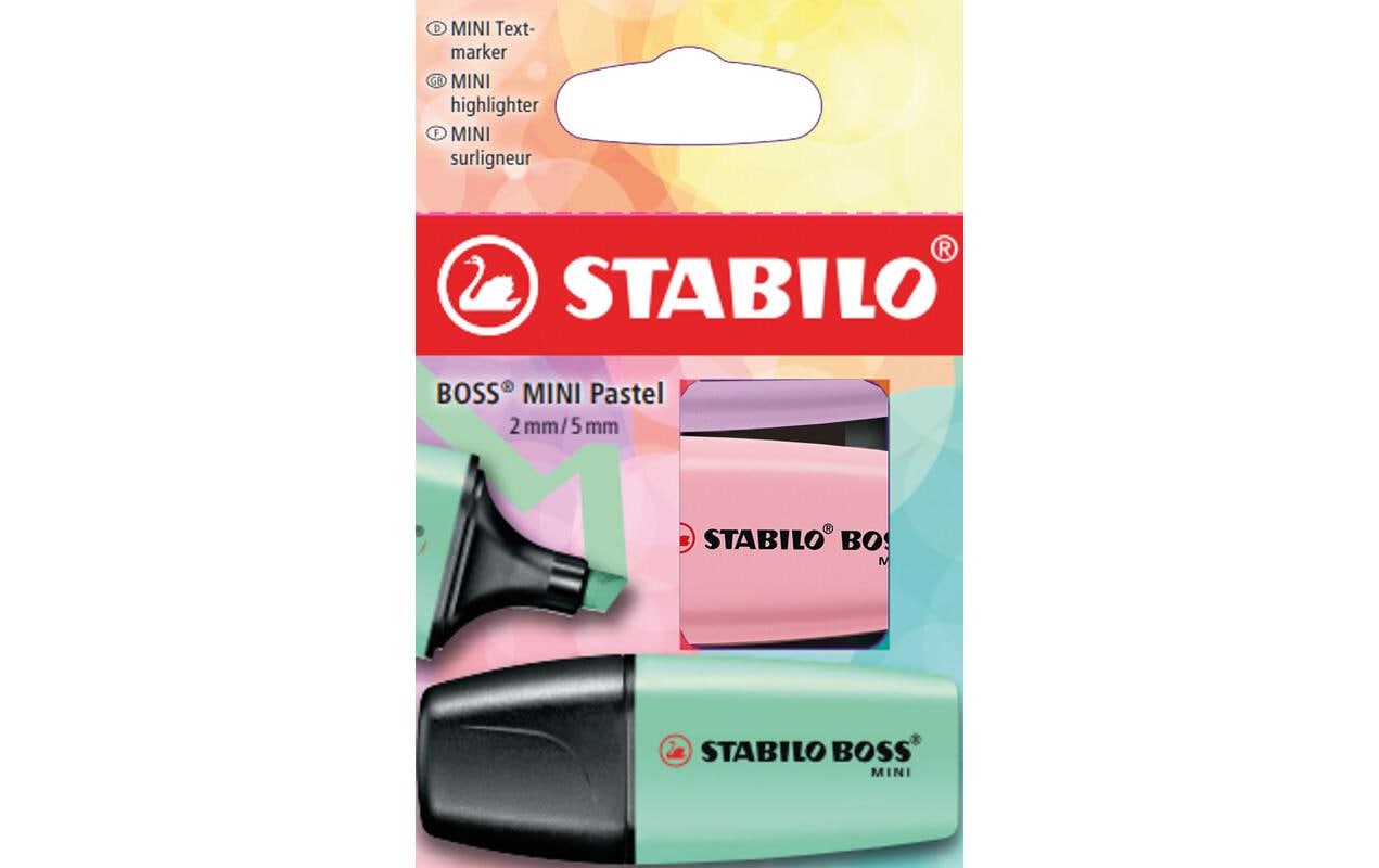 Textmarker Boss Mini Pastell 3er EtuiMarker im kompakten Miniformat