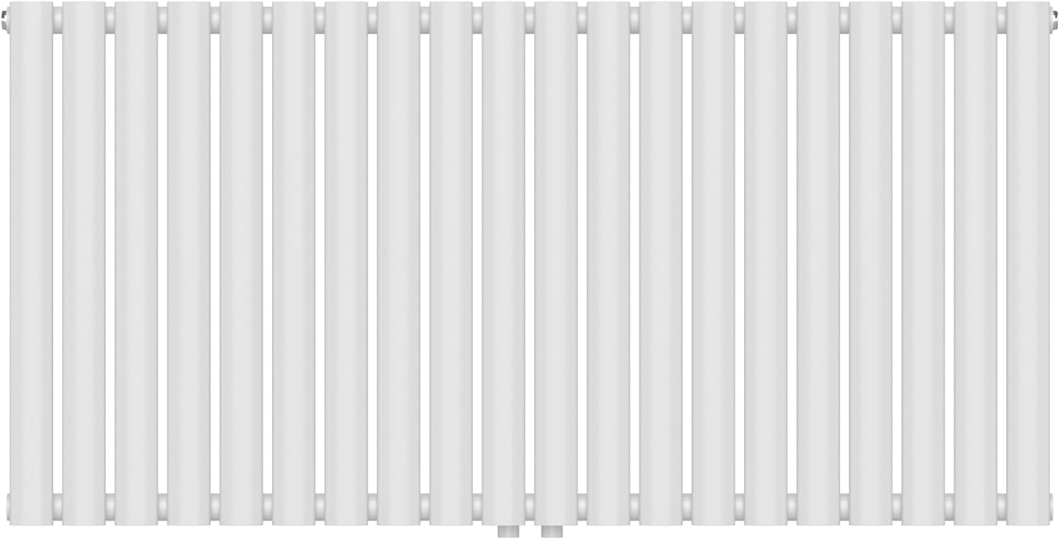 [neu.haus] Flachheizkörper Nore Röhrenheizkörper Designheizkörper Heizung Paneelheizkörper Raumheizkörper Mittelanschluss Einlagig Horizontal für Wohn-und Schlafzimmer Küche Bad 60x120cm Weiß 857W