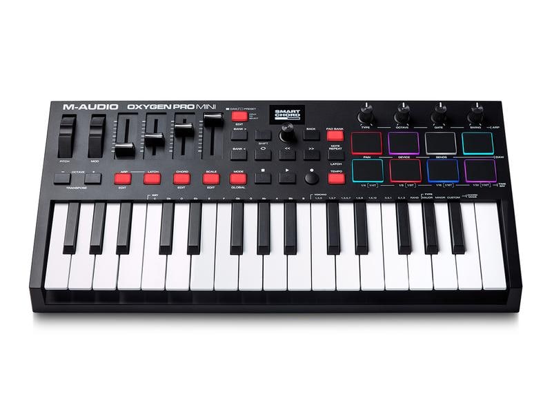 M-Audio Keyboard Controller Oxygen Pro Mini 32-Tasten USB-MIDI Controller mit Smart-Controls und Auto-Mapping
