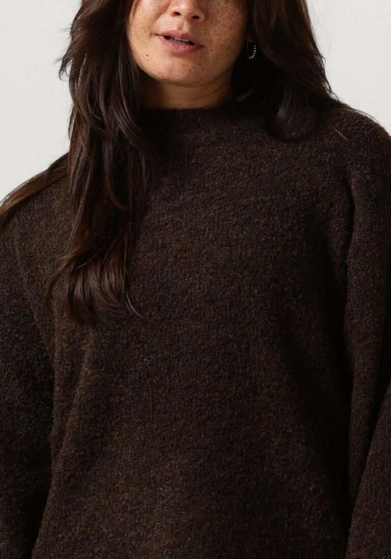 NOTRE-V bruine notre-v trui nv-clarice boucle knit blouse