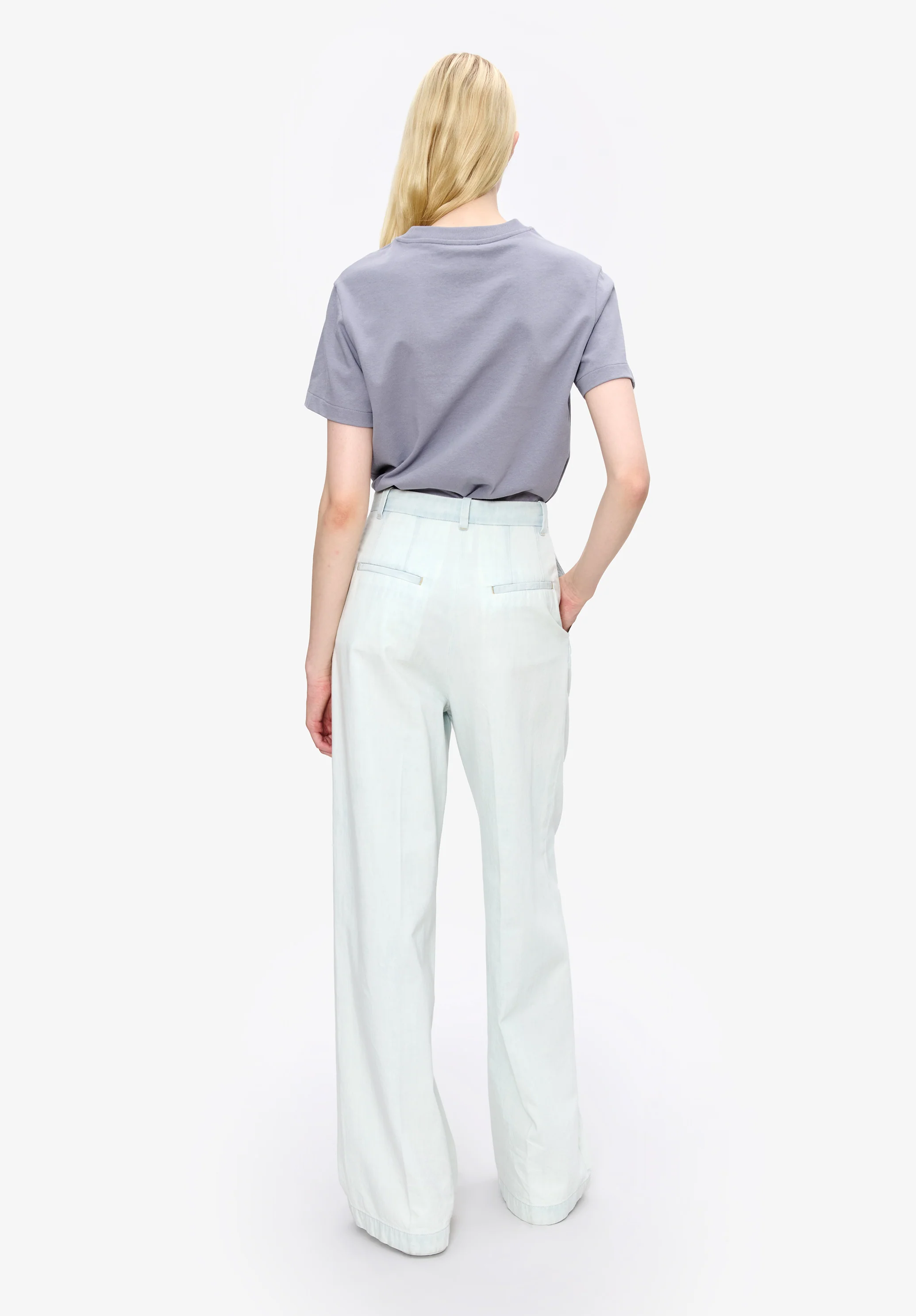 t-shirt standard rue madame GOTS - Lila/blanc