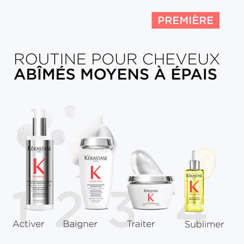 Routine cheveux très abîmés moyens à épais Première Kérastase
