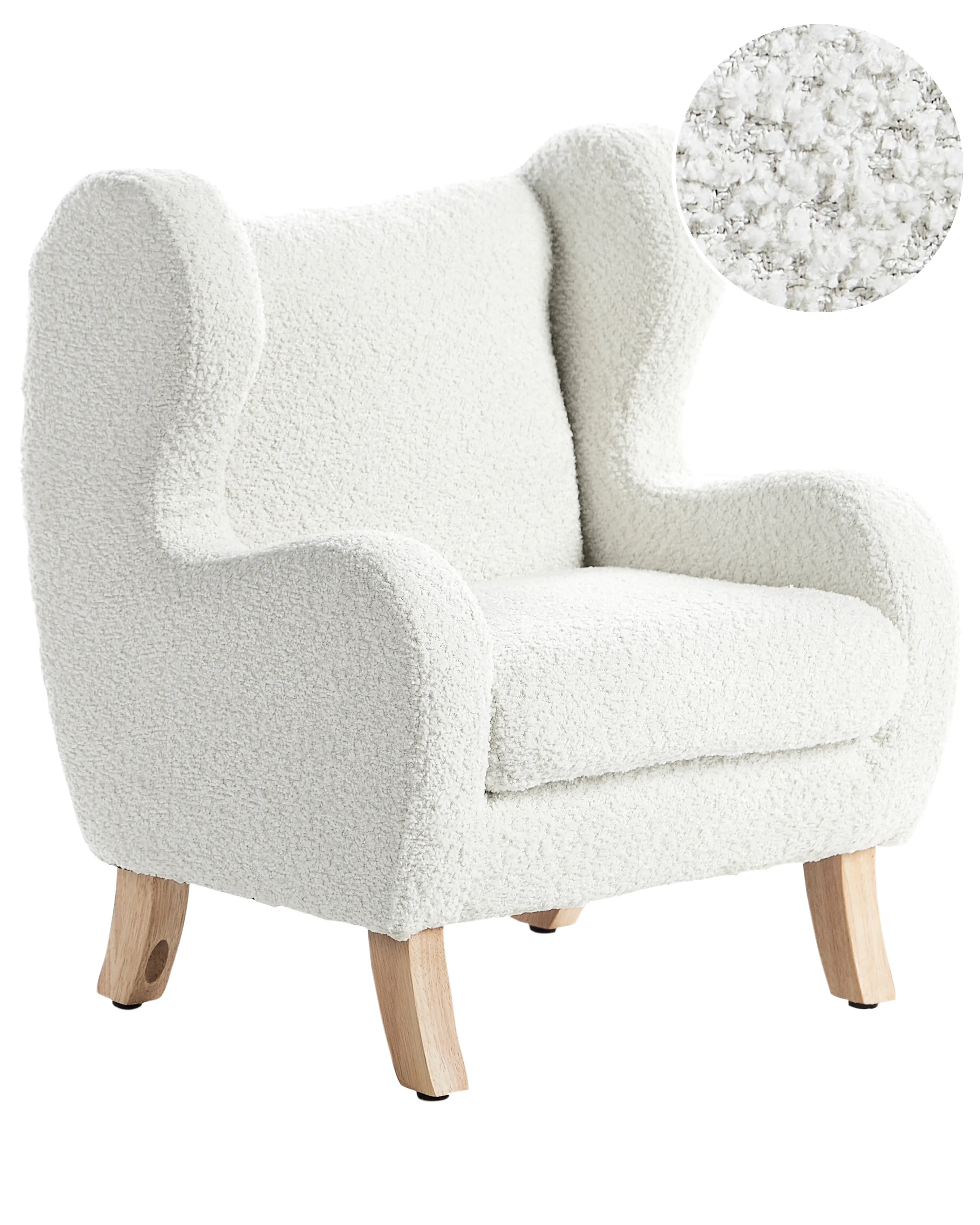 Kinderfauteuil FARUM Bouclé Gebroken wit