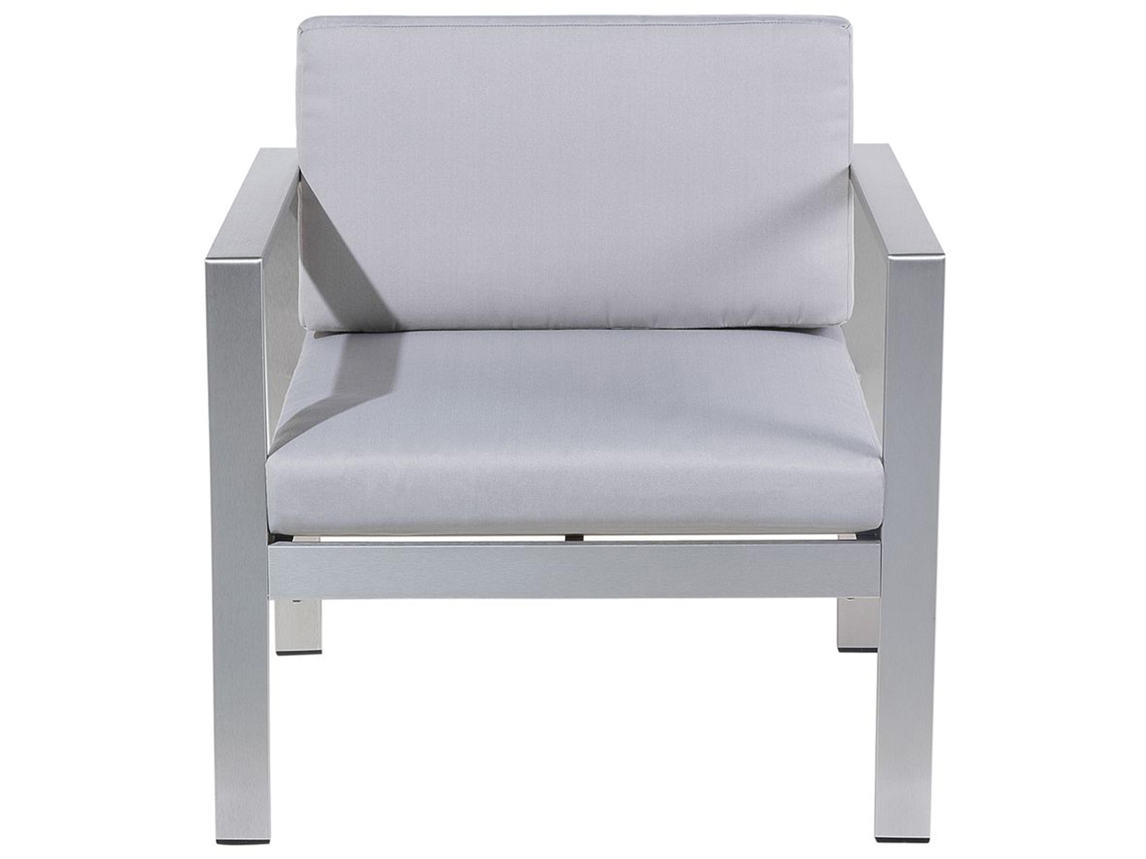 Loungeset met tafel 4-zits SALERNO Metaal Lichtgrijs