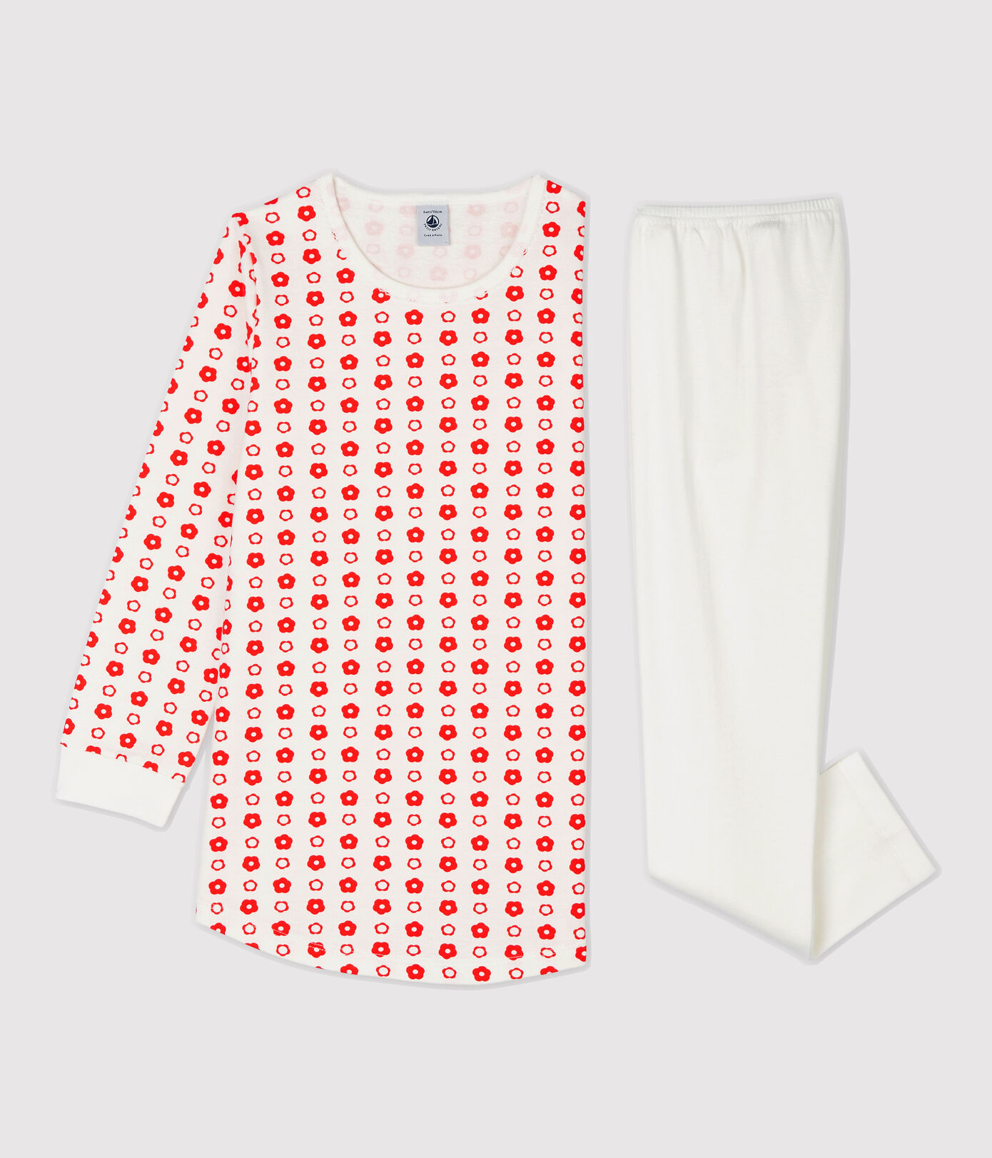 Chemise de nuit imprimé fleurs graphiques petite fille en molleton