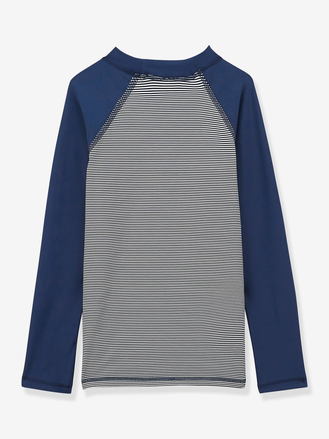 Camiseta de manga comprida azul PETIT BATEAU com proteção UV