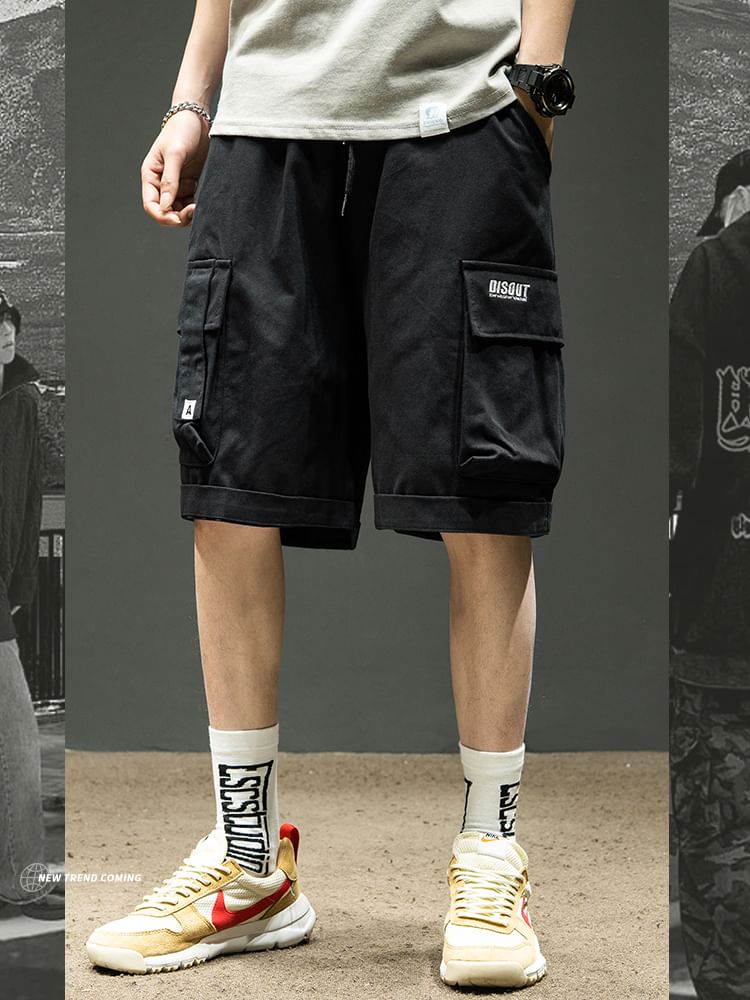 Redsinc - Cargoshorts met middelhoge taille en geborduurde letters