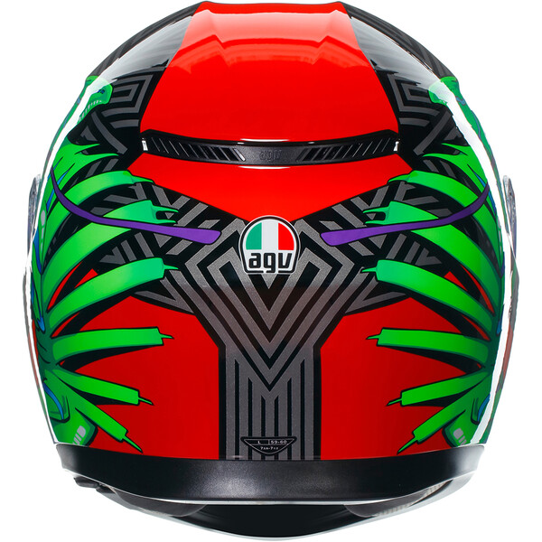 AGV - Casque K3 Kamaleon Noir / Vert / Rouge