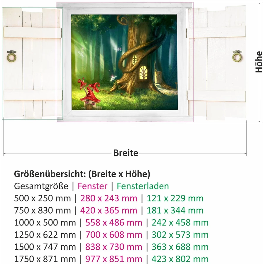 Nikima Wandtattoo 027 Feenland im Fenster in 6 vers. Größen bunt