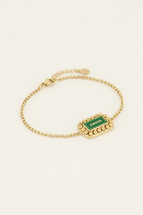 Bold Spirit armband groene amour bedel