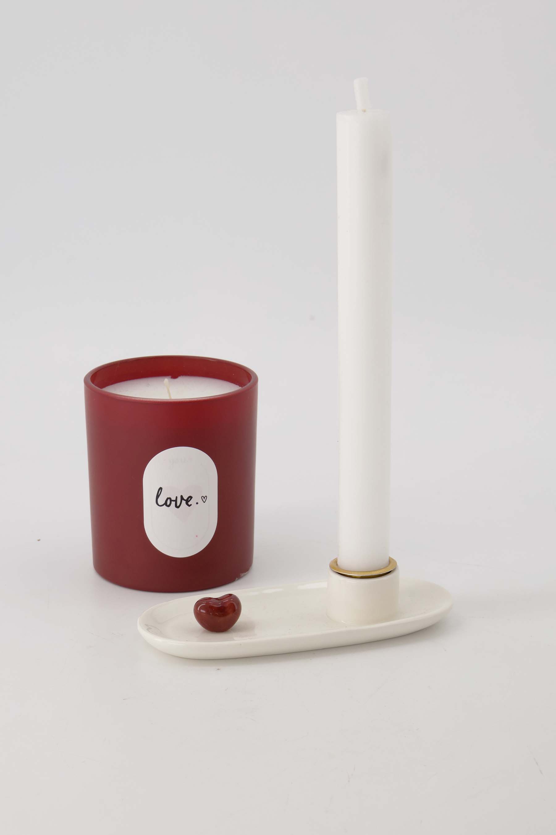geurkaars glas love rood