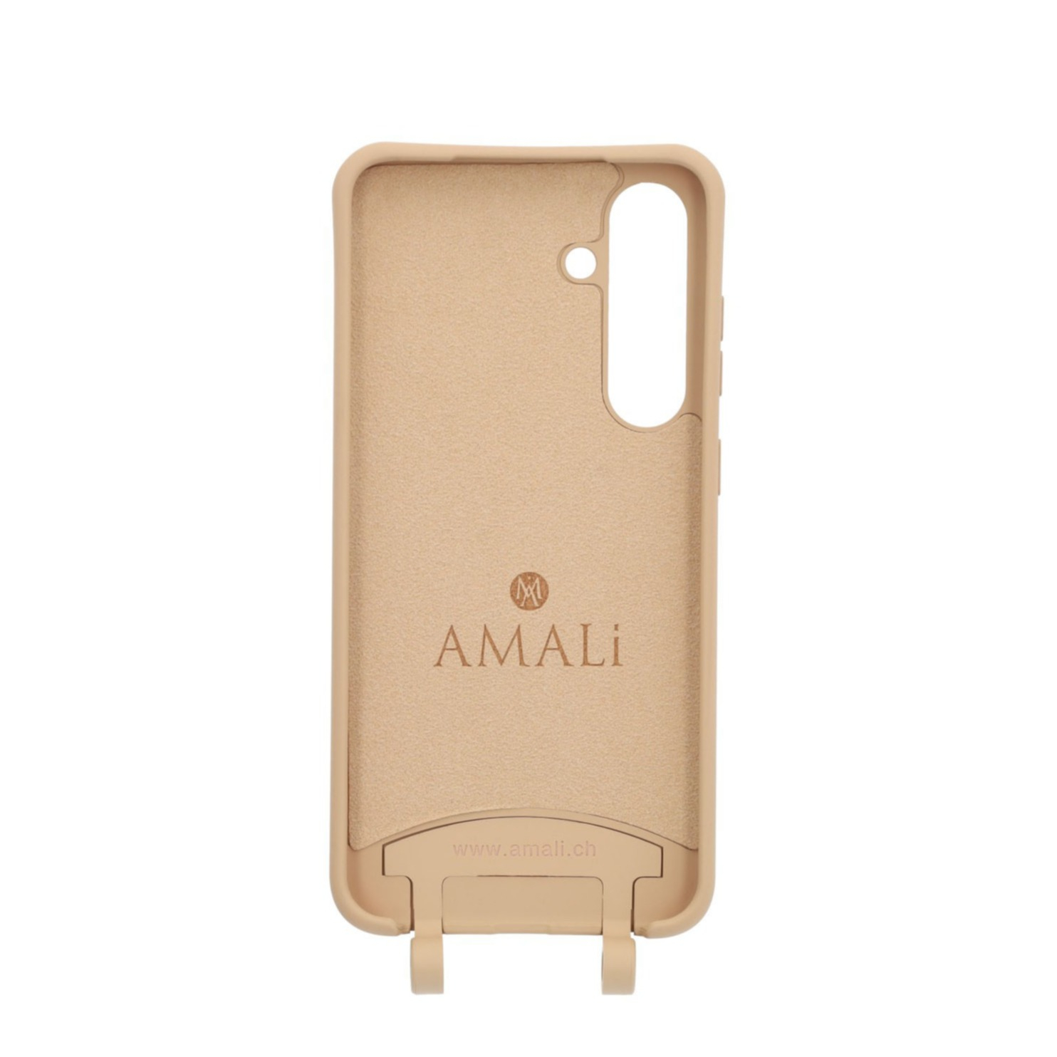 Samsung Galaxy S24  Plus Handy Hülle Elegantes Case mit abnehmbarem Necklace Adapter - Nude / Silver