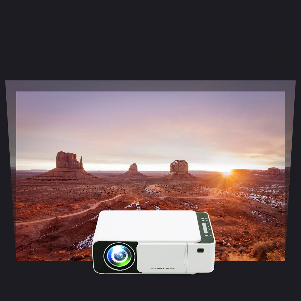 Multimedia LED Projektor Beamer Heimkino (100 ANSI Lumen) 1080p Full HD / HDMI / USB / AV / VGA / 3.5mm AUX Output - Weiss