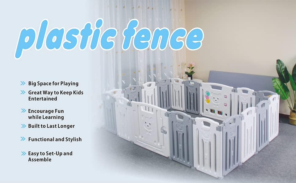 Gupamiga Parc Bebe Modulable 150 x 180 cm, Parc Enfant, Parc de Jeux Bébé, Blanc