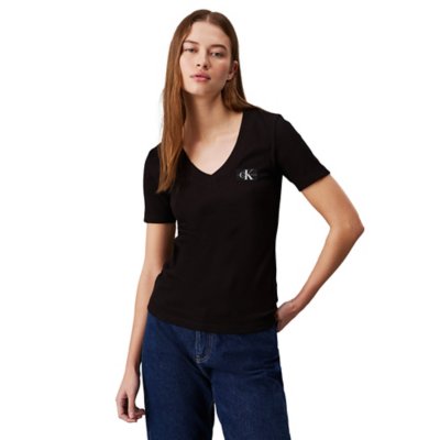 Tee-shirt à manches courtes femme Woven Label CALVIN KLEIN